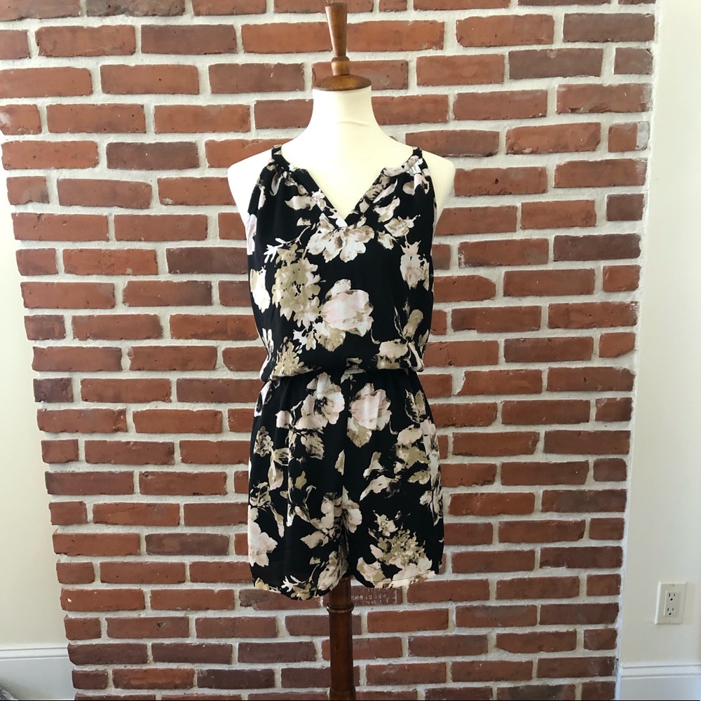 Floral Print Gauze Romper